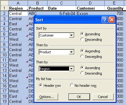 Sort Dialog