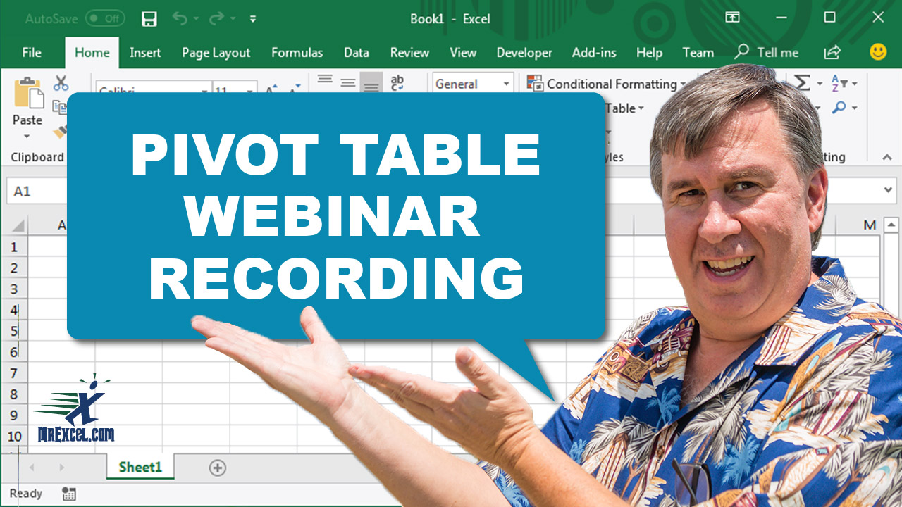 Pivot Table Webinar Recording Now Available