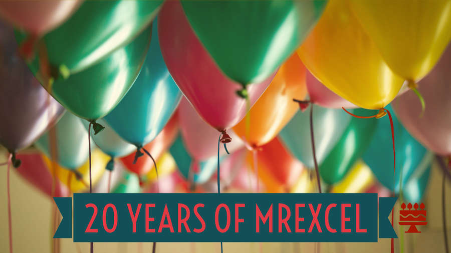 Thankful for 20 Years of MrExcel on November 21