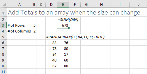 With the size of the array changing, how can you predict where the totals should go?